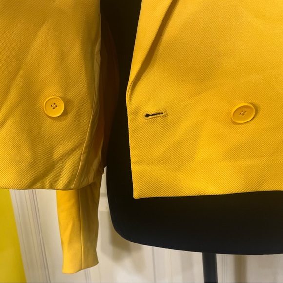 NWT DKNY Yellow Double-Breasted Blazer Size Small - Picture 6 of 12